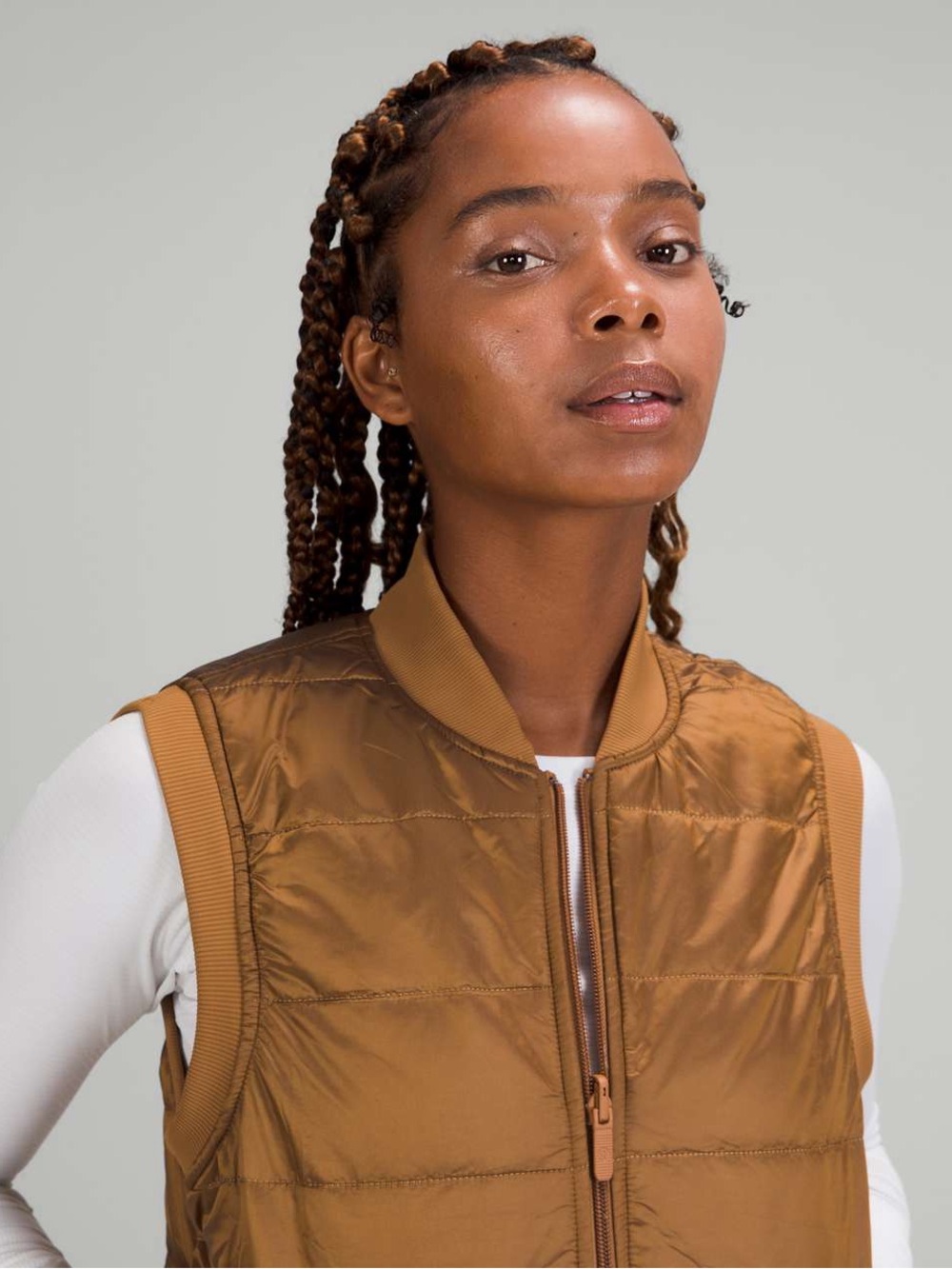 Lululemon Womens Non-Stop Bomber Vest Bold Beige Size 6
